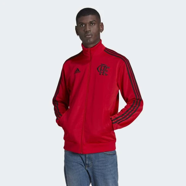 JAQUETA ADIDAS CR FLAMENGO 3-STRIPES MASCULINA - Vermelho/preto JAQUETA ADIDAS CR FLAMENGO 3-STRIPES MASCULINA - Vermelho/preto