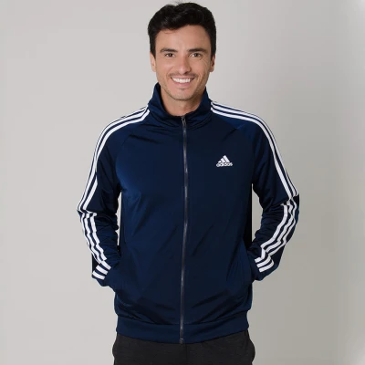 JAQUETA ADIDAS ESS 3S TREINO TOP MASCULINA - Marinho JAQUETA ADIDAS ESS 3S TREINO TOP MASCULINA - Marinho