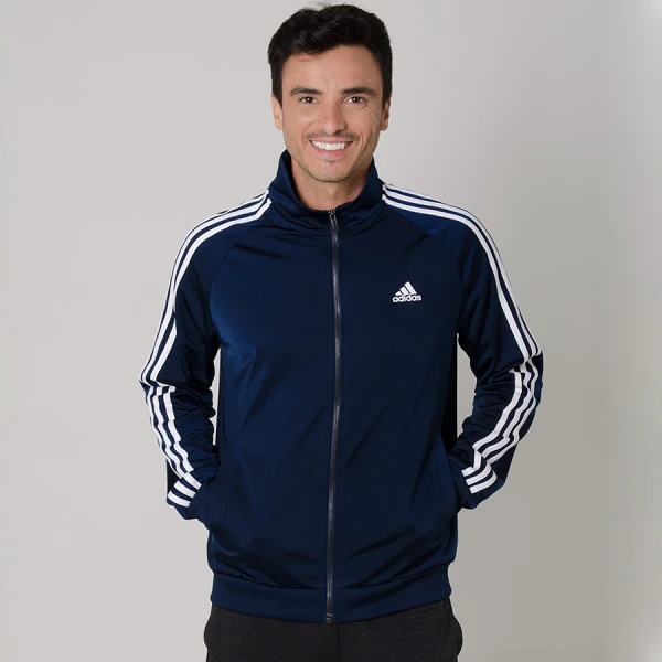 JAQUETA ADIDAS ESS 3S TREINO TOP MASCULINA - Marinho JAQUETA ADIDAS ESS 3S TREINO TOP MASCULINA - Marinho