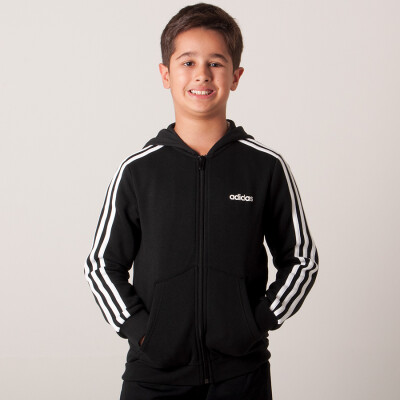 JAQUETA ADIDAS ESSENTIALS 3S INFANTIL - Preto/branco