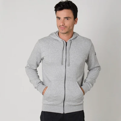 JAQUETA ADIDAS ESSENTIALS BASE FLEECE COM CAPUZ MASCULINA - Cinza JAQUETA ADIDAS ESSENTIALS BASE FLEECE COM CAPUZ MASCULINA - Cinza