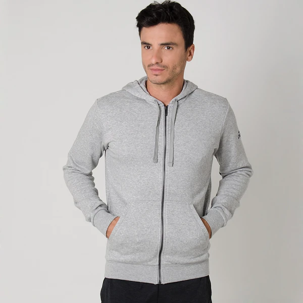 JAQUETA ADIDAS ESSENTIALS BASE FLEECE COM CAPUZ MASCULINA - Cinza JAQUETA ADIDAS ESSENTIALS BASE FLEECE COM CAPUZ MASCULINA - Cinza