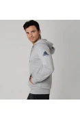 JAQUETA ADIDAS ESSENTIALS BASE FLEECE COM CAPUZ MASCULINA - Cinza JAQUETA ADIDAS ESSENTIALS BASE FLEECE COM CAPUZ MASCULINA - Cinza