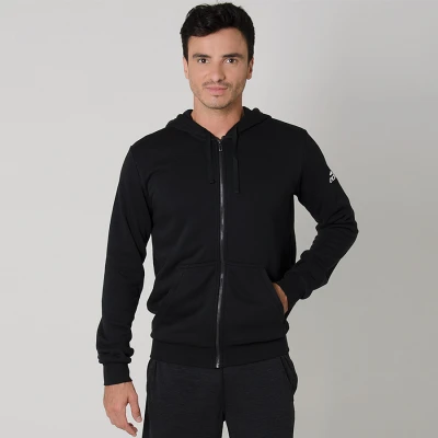 JAQUETA ADIDAS ESSENTIALS BASE FLEECE COM CAPUZ MASCULINA - Preto JAQUETA ADIDAS ESSENTIALS BASE FLEECE COM CAPUZ MASCULINA - Preto