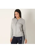 JAQUETA ADIDAS ESSENTIALS SOLID FEMININA - Cinza JAQUETA ADIDAS ESSENTIALS SOLID FEMININA - Cinza