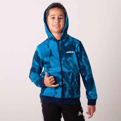 JAQUETA ADIDAS ESTAMPA CORRIDA ESSENTIALS INFANTIL - Azul