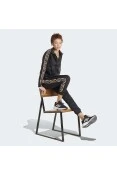JAQUETA ADIDAS MALHA ESTAMPA ANIMAL ESSENTIALS TRÊS LISTRAS FEMININA - Preto/marrom