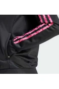 JAQUETA ADIDAS MALHA ESTAMPA ANIMAL ESSENTIALS TRÊS LISTRAS FEMININA - Preto/rosa