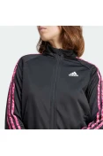 JAQUETA ADIDAS MALHA ESTAMPA ANIMAL ESSENTIALS TRÊS LISTRAS FEMININA - Preto/rosa