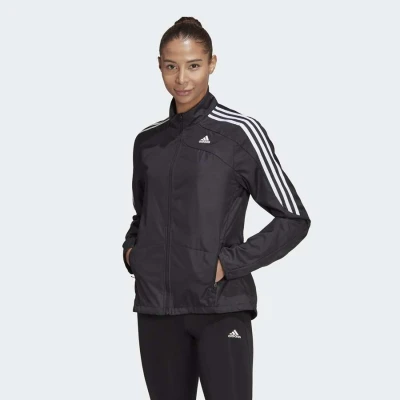 JAQUETA ADIDAS MARATHON 3-STRIPES FEMININA - Preto/branco