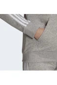 JAQUETA ADIDAS MOLETOM 3 LISTRAS FEMININA - Cinza