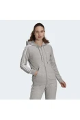 JAQUETA ADIDAS MOLETOM 3 LISTRAS FEMININA - Cinza