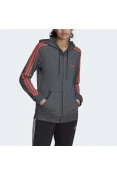 JAQUETA ADIDAS MOLETOM 3 LISTRAS FEMININA - Grafite