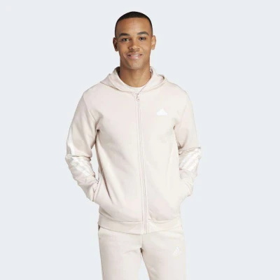 JAQUETA ADIDAS MOLETOM CAPUZ E COM ZÍPER COMPLETO FUTURE ICONS 3 LISTRAS MASCULINA - Rosa JAQUETA ADIDAS MOLETOM CAPUZ E COM ZÍPER COMPLETO FUTURE ICONS 3 LISTRAS MASCULINA - Rosa