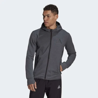 JAQUETA ADIDAS MOLETOM D2M MOTION MASCULINA - Grafite