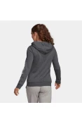 JAQUETA ADIDAS MOLETON CAPUZ ZIPER ESSENTIALS LOGO FEMININA - Grafite/rosa