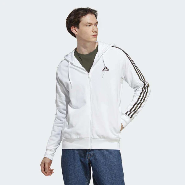 JAQUETA ADIDAS TRACK TOP 3 LISTRAS MASCULINA - Branco/verde