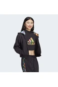 JAQUETA ADIDAS TRACK TOP AOP FEMININA - Preto/rosa