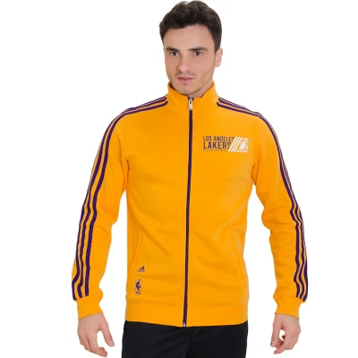 JAQUETA ADIDAS TRCK NBA LOS ANGELES LAKERS MASCULINA - Amarelo/roxo JAQUETA ADIDAS TRCK NBA LOS ANGELES LAKERS MASCULINA - Amarelo/roxo