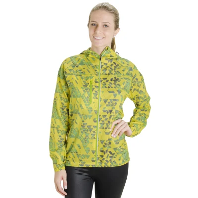 JAQUETA ASICS FUJI PKBLE JKT CORTA-VENTO COM CAPUZ FEMININA - Amarelo/verde