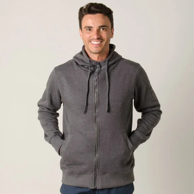 JAQUETA ASICS TRAINING SWEAT ZIP HOODY MASCULINA - Grafite