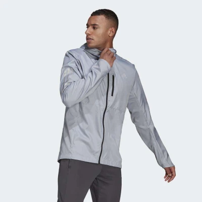 JAQUETA CORTA-VENTO ADIDAS OWN THE RUN MASCULINA - Cinza