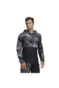 JAQUETA CORTA-VENTO ADIDAS OWN THE RUN MASCULINA - Preto/cinza