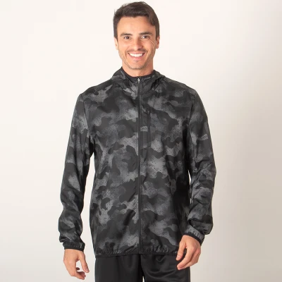 JAQUETA CORTA-VENTO ADIDAS OWN THE RUN MASCULINA - Preto/grafite