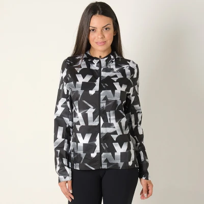 JAQUETA CORTA VENTO ADIDAS RESPONSE OWN THE RUN FEMININA - Preto/branco