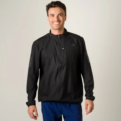 JAQUETA CORTA-VENTO ADIDAS RUNNING MASCULINA - Preto