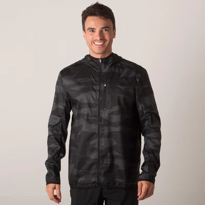 JAQUETA CORTA-VENTO ADIDAS RUNNING MASCULINA - Preto/grafite JAQUETA CORTA-VENTO ADIDAS RUNNING MASCULINA - Preto/grafite