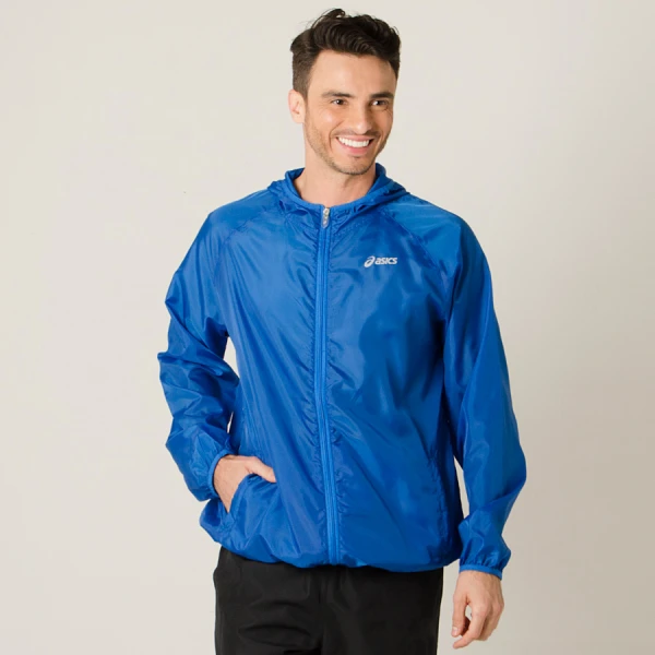 JAQUETA CORTA-VENTO ASICS BASIC WINDBREAKER MASCULINA - Azul JAQUETA CORTA-VENTO ASICS BASIC WINDBREAKER MASCULINA - Azul