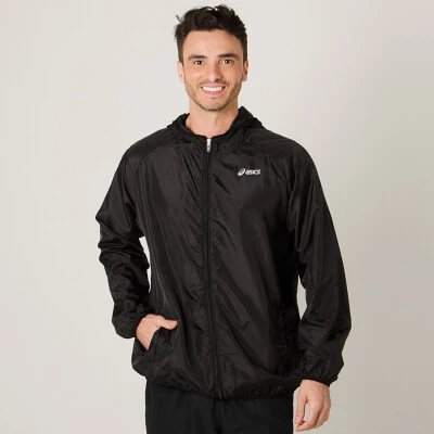 JAQUETA CORTA-VENTO ASICS BASIC WINDBREAKER MASCULINA - Preto JAQUETA CORTA-VENTO ASICS BASIC WINDBREAKER MASCULINA - Preto