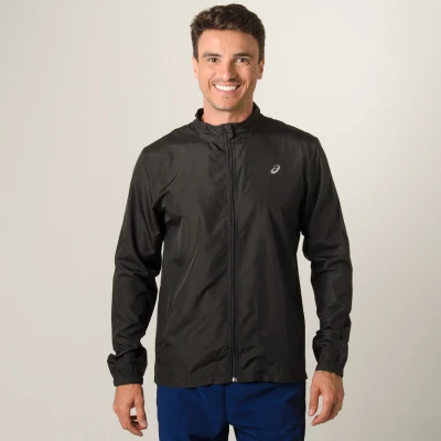 JAQUETA CORTA-VENTO ASICS CORE RUNNING KNIT MASCULINA - Preto JAQUETA CORTA-VENTO ASICS CORE RUNNING KNIT MASCULINA - Preto