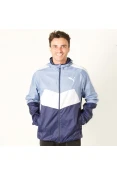JAQUETA CORTA-VENTO PUMA ESS WINDBREAKER COLORBLOCK MASCULINA - Azul/branco