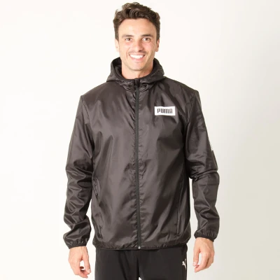 JAQUETA CORTA-VENTO PUMA REBEL WINDBREAKER MASCULINO - Preto JAQUETA CORTA-VENTO PUMA REBEL WINDBREAKER MASCULINO - Preto