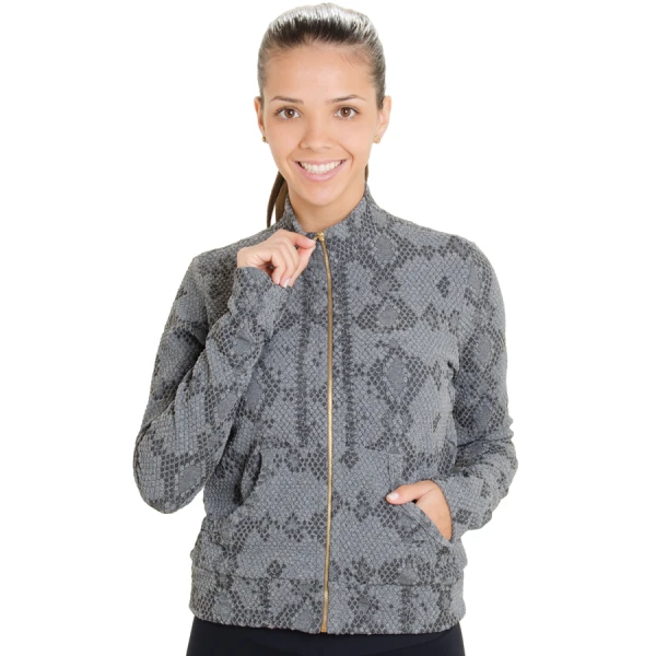 JAQUETA LIVE JACQUARD MESCLA SERPENTE FEMININA - Grafite