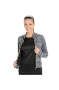 JAQUETA LIVE JACQUARD MESCLA SERPENTE FEMININA - Grafite