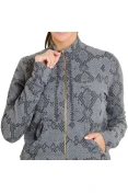 JAQUETA LIVE JACQUARD MESCLA SERPENTE FEMININA - Grafite