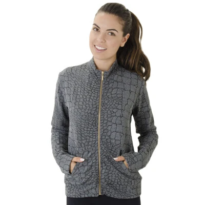 JAQUETA LIVE JACQUARD MESCLA SERPENTE FEMININA - Grafite/preto