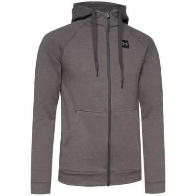JAQUETA MOLETOM DE TREINO UNDER ARMOUR RIVAL FLEECE FULL ZIP MASCULINA - Chumbo