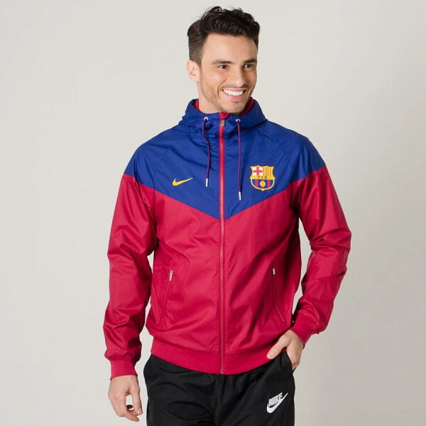 JAQUETA NIKE BARCELONA WRANGLER WOVEN AUTENTHIC COM CAPUZ MASCULINA - Bordo/azul JAQUETA NIKE BARCELONA WRANGLER WOVEN AUTENTHIC COM CAPUZ MASCULINA - Bordo/azul