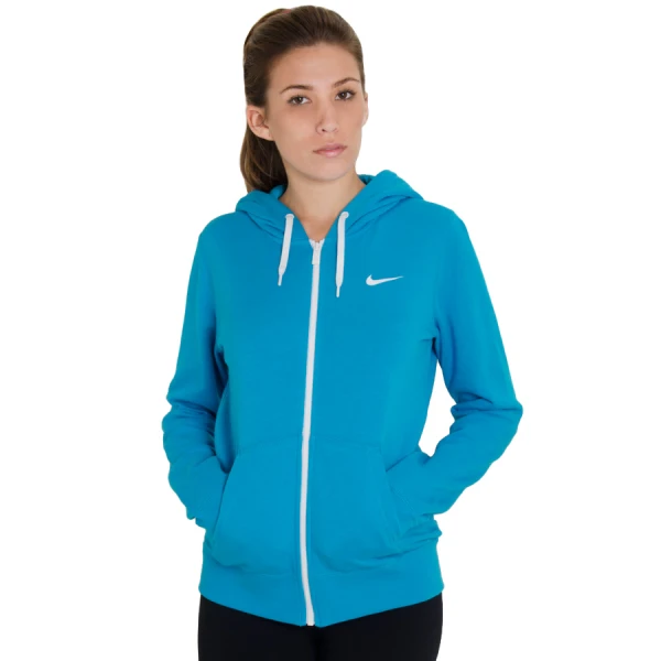 JAQUETA NIKE CLUB FZ HOODY SWOOSH FEMININA - Azul