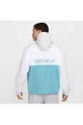 JAQUETA NIKE CLUB MARINA ANORAK WB MASCULINO - Branco/azul