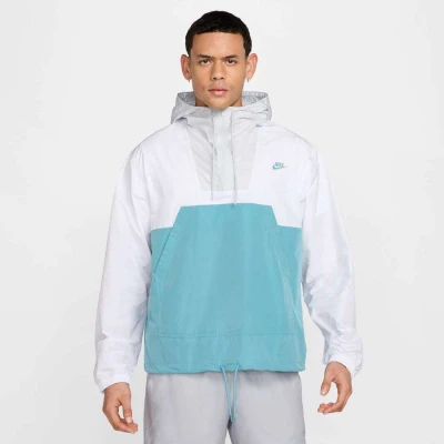 JAQUETA NIKE CLUB MARINA ANORAK WB MASCULINO - Branco/azul