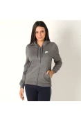 JAQUETA NIKE HOODIE FZ FLC FEMININA - Grafite