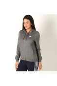 JAQUETA NIKE HOODIE FZ FLC FEMININA - Grafite