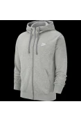 JAQUETA NIKE NSW CLUB HOODIE FZ FT MOLETON MASCULINA - Cinza