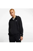 JAQUETA NIKE NSW CLUB HOODIE FZ FT MOLETON MASCULINA - Preto