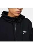 JAQUETA NIKE NSW CLUB HOODIE FZ FT MOLETON MASCULINA - Preto